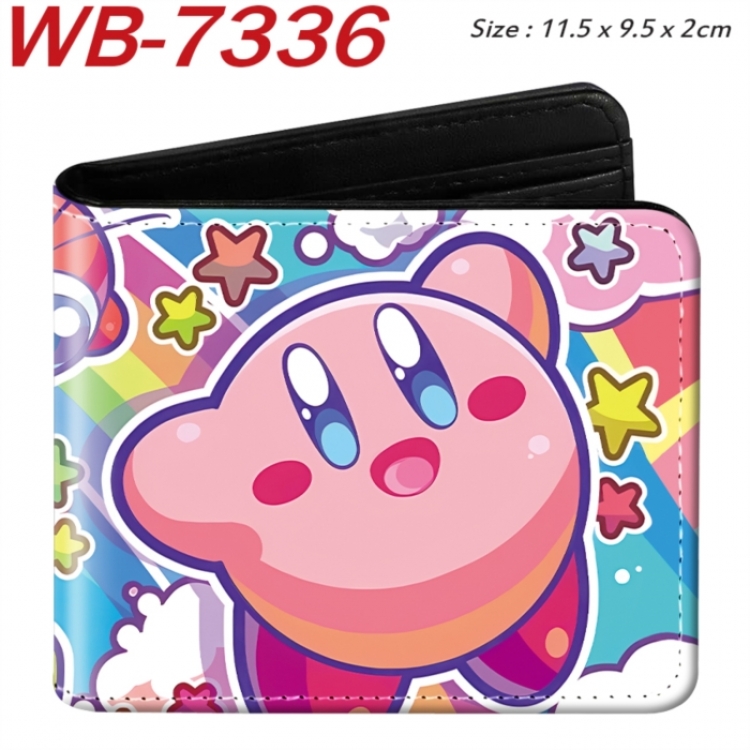 Kirby Animation color PU leather half fold wallet 11.5X9X2CM