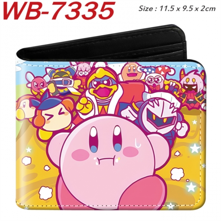 Kirby Animation color PU leather half fold wallet 11.5X9X2CM