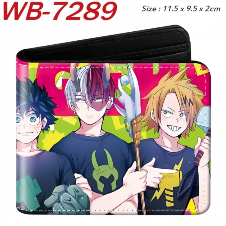 My Hero Academia Animation color PU leather half fold wallet 11.5X9X2CM