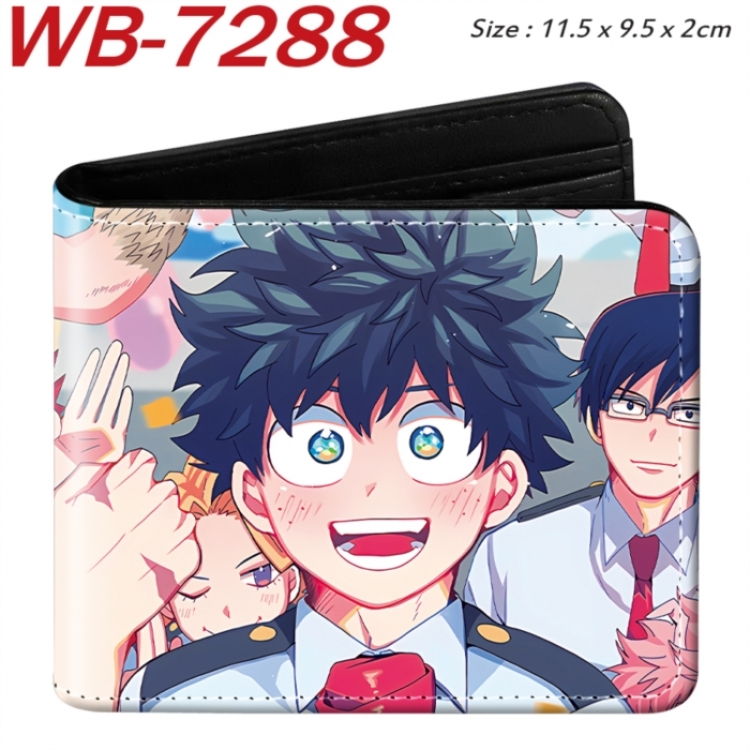 My Hero Academia Animation color PU leather half fold wallet 11.5X9X2CM