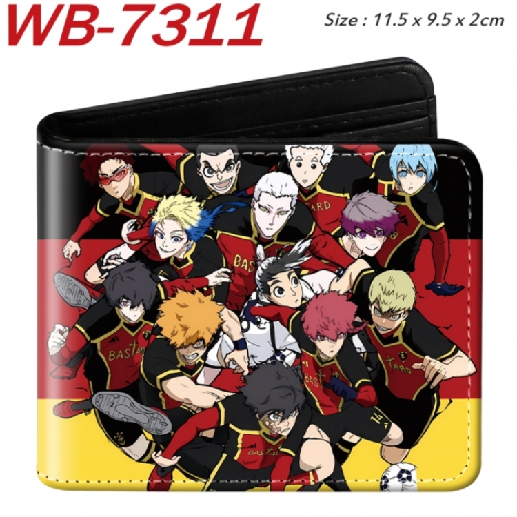 BLUE LOCK Animation color PU leather half fold wallet 11.5X9X2CM