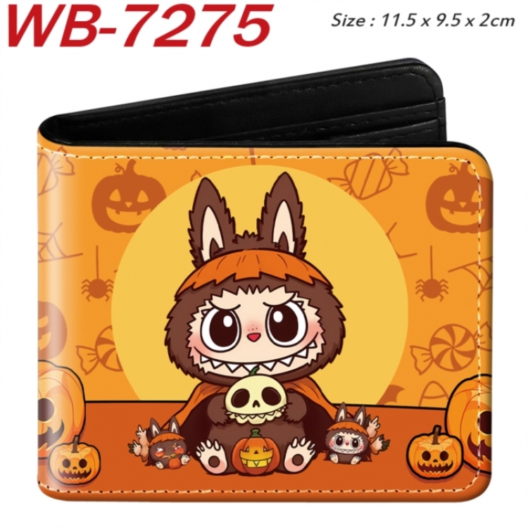 Labubu Animation color PU leather half fold wallet 11.5X9X2CM