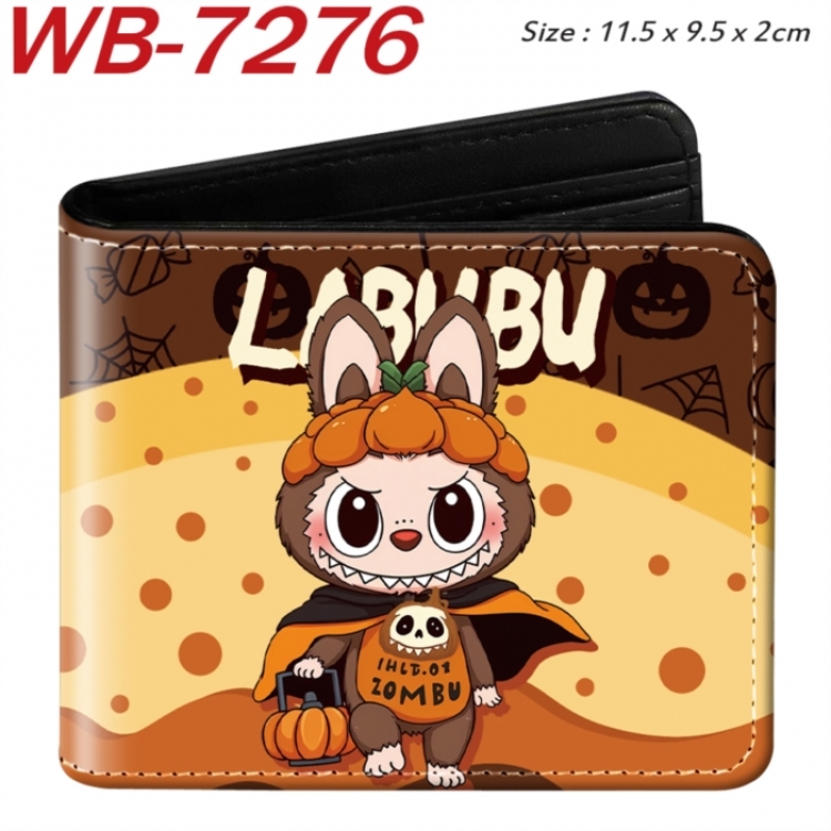 Labubu Animation color PU leather half fold wallet 11.5X9X2CM