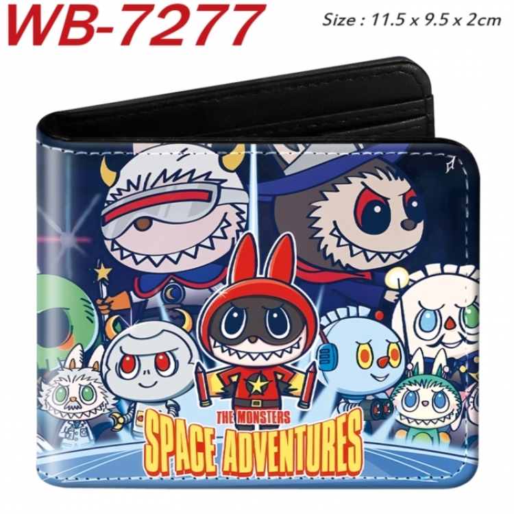 Labubu Animation color PU leather half fold wallet 11.5X9X2CM