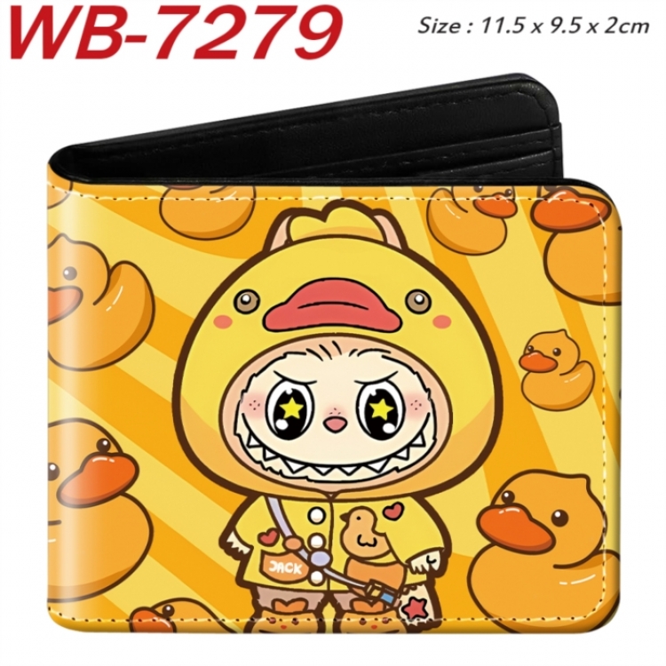 Labubu Animation color PU leather half fold wallet 11.5X9X2CM