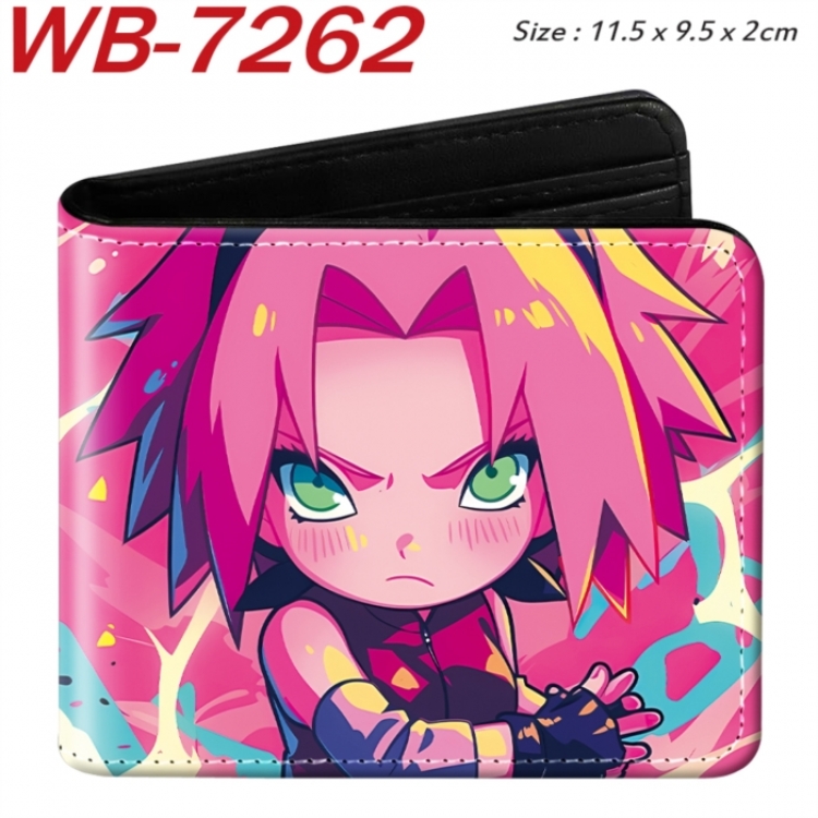 Naruto Animation color PU leather half fold wallet 11.5X9X2CM