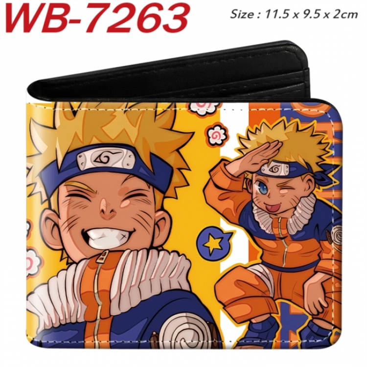 Naruto Animation color PU leather half fold wallet 11.5X9X2CM