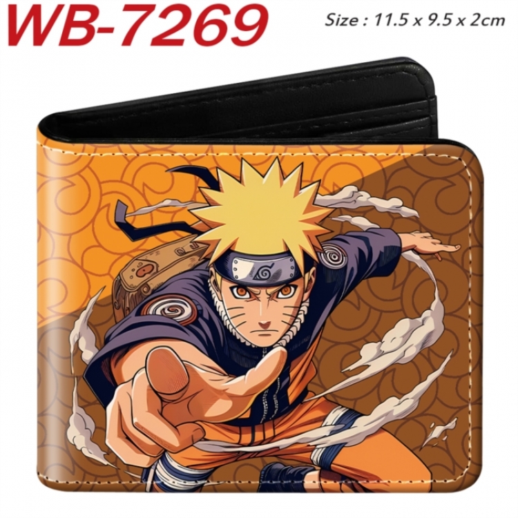 Naruto Animation color PU leather half fold wallet 11.5X9X2CM