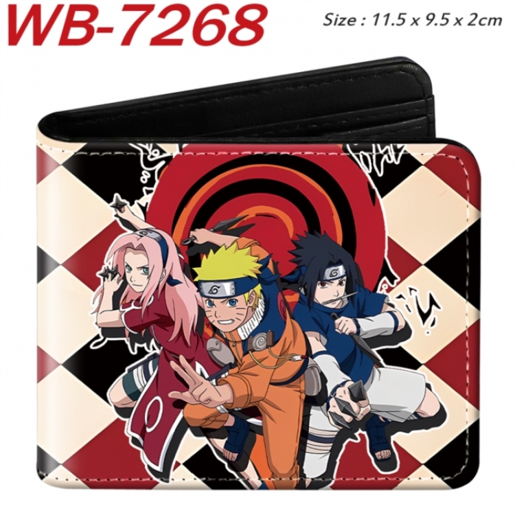 Naruto Animation color PU leather half fold wallet 11.5X9X2CM