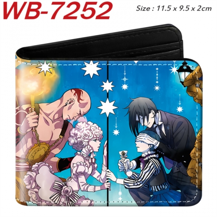 Kuroshitsuji Animation color PU leather half fold wallet 11.5X9X2CM