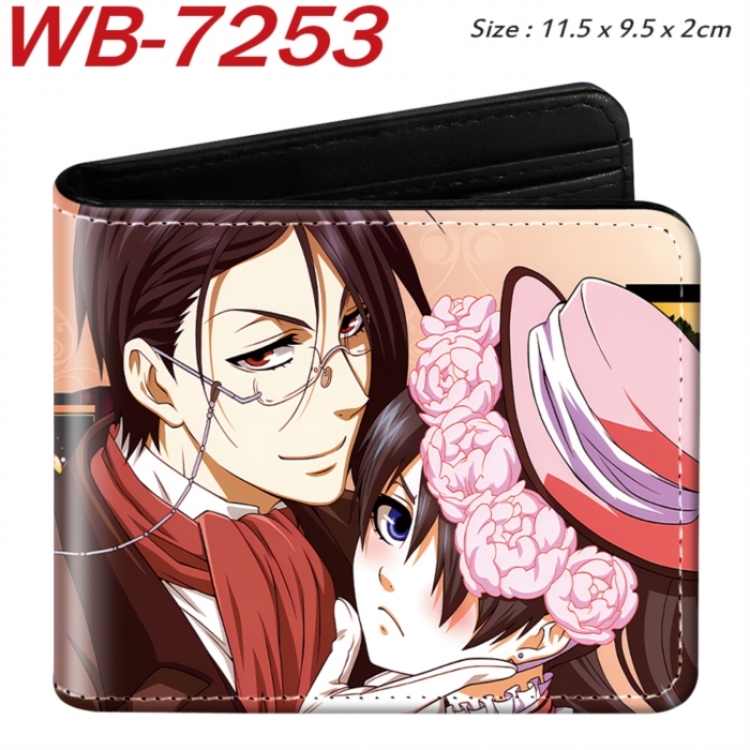 Kuroshitsuji Animation color PU leather half fold wallet 11.5X9X2CM