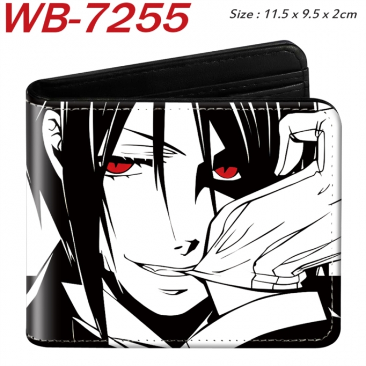 Kuroshitsuji Animation color PU leather half fold wallet 11.5X9X2CM