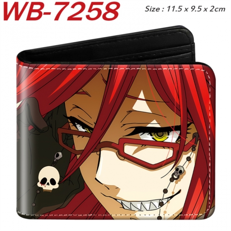 Kuroshitsuji Animation color PU leather half fold wallet 11.5X9X2CM