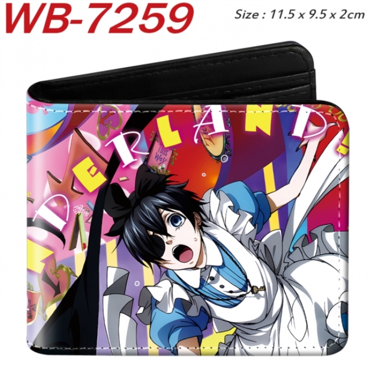 Kuroshitsuji Animation color PU leather half fold wallet 11.5X9X2CM
