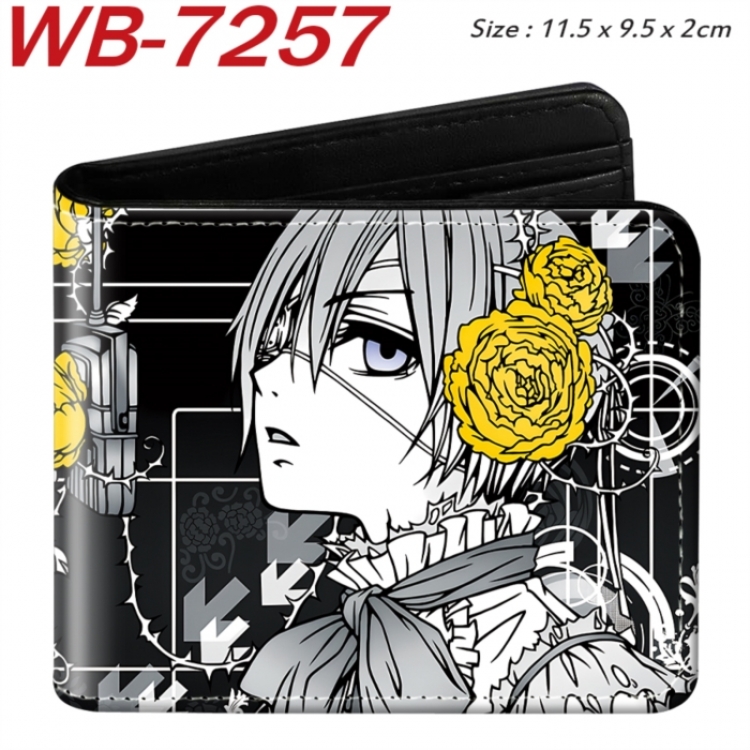 Kuroshitsuji Animation color PU leather half fold wallet 11.5X9X2CM