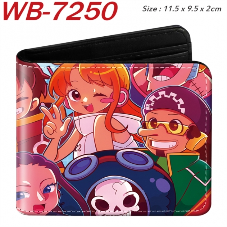 One Piece Animation color PU leather half fold wallet 11.5X9X2CM