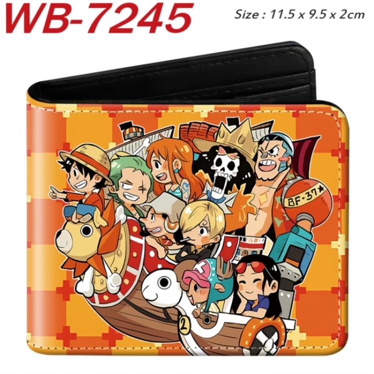 One Piece Animation color PU leather half fold wallet 11.5X9X2CM