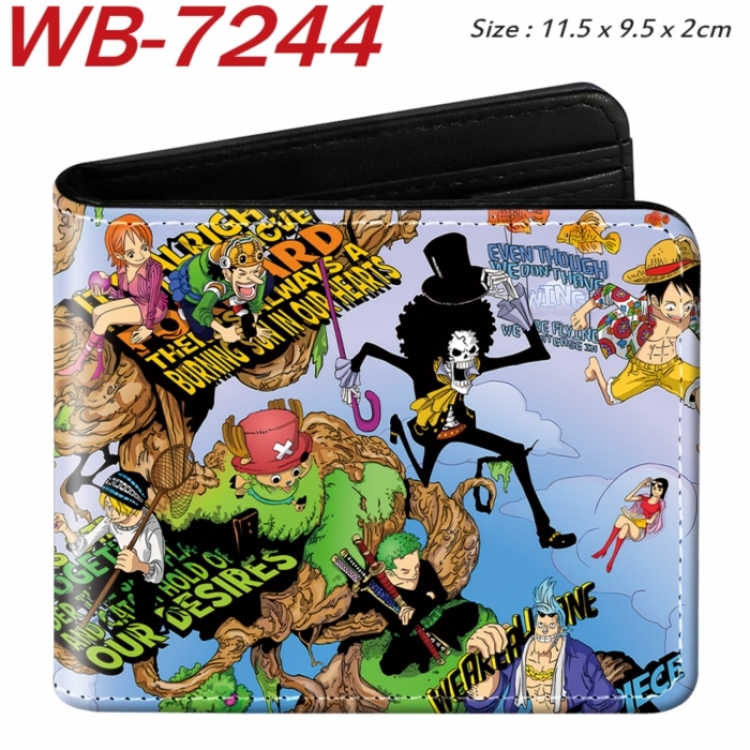 One Piece Animation color PU leather half fold wallet 11.5X9X2CM