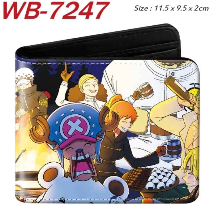 One Piece Animation color PU leather half fold wallet 11.5X9X2CM