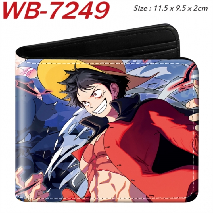 One Piece Animation color PU leather half fold wallet 11.5X9X2CM