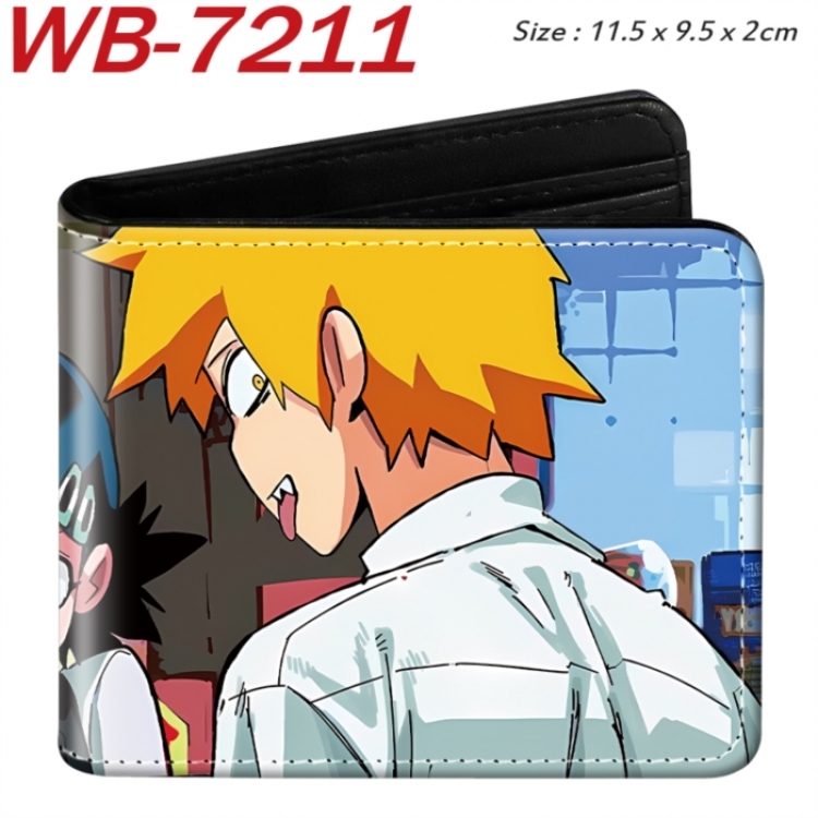 Chainsaw man Animation color PU leather half fold wallet 11.5X9X2CM