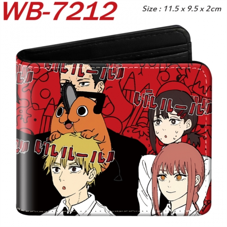 Chainsaw man Animation color PU leather half fold wallet 11.5X9X2CM