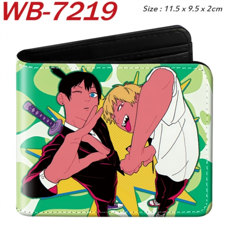 Chainsaw man Animation color PU leather half fold wallet 11.5X9X2CM