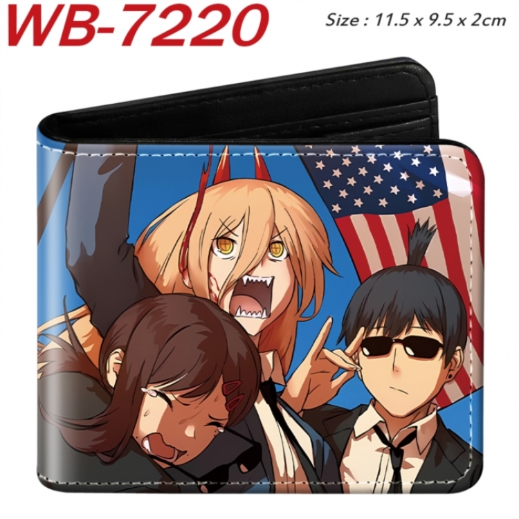 Chainsaw man Animation color PU leather half fold wallet 11.5X9X2CM