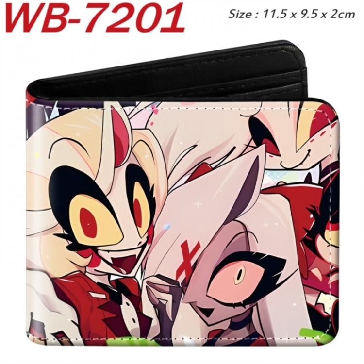 Hazbin Hotel Animation color PU leather half fold wallet 11.5X9X2CM