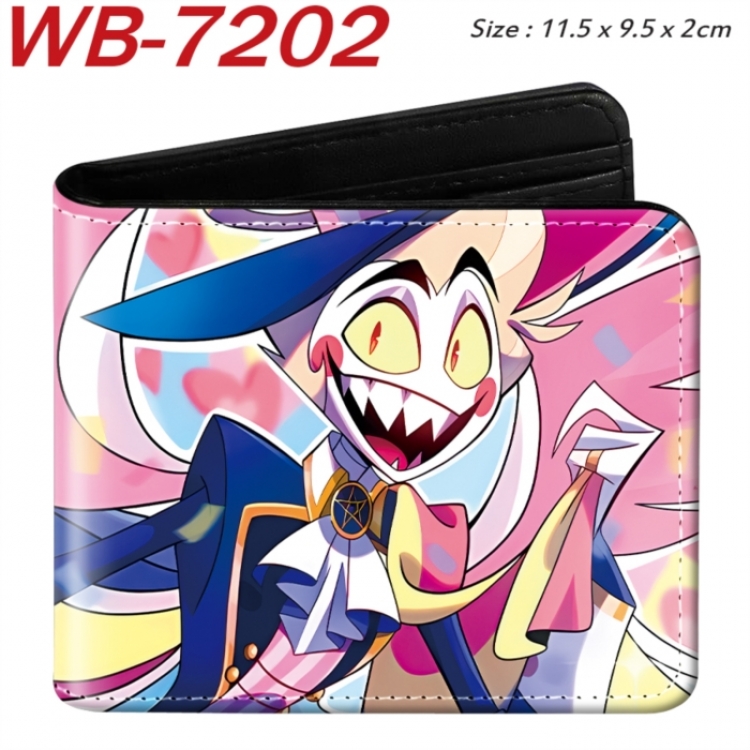 Hazbin Hotel Animation color PU leather half fold wallet 11.5X9X2CM