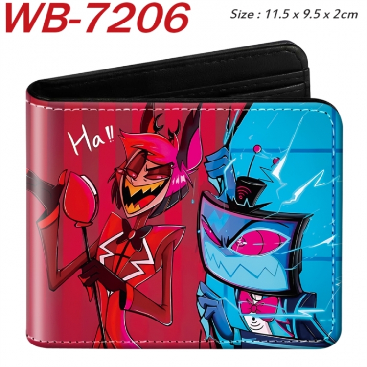 Hazbin Hotel Animation color PU leather half fold wallet 11.5X9X2CM