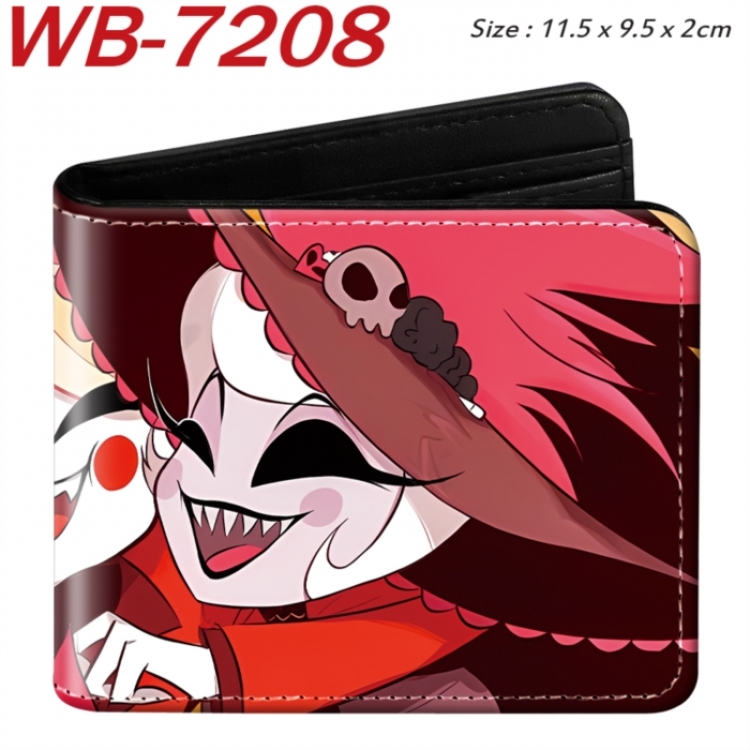 Hazbin Hotel Animation color PU leather half fold wallet 11.5X9X2CM