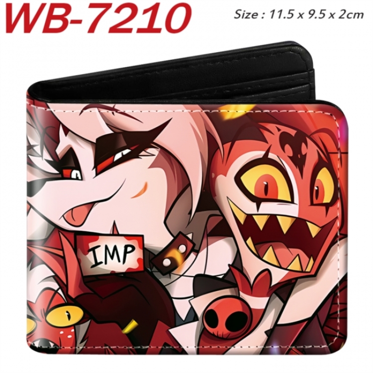 Hazbin Hotel Animation color PU leather half fold wallet 11.5X9X2CM