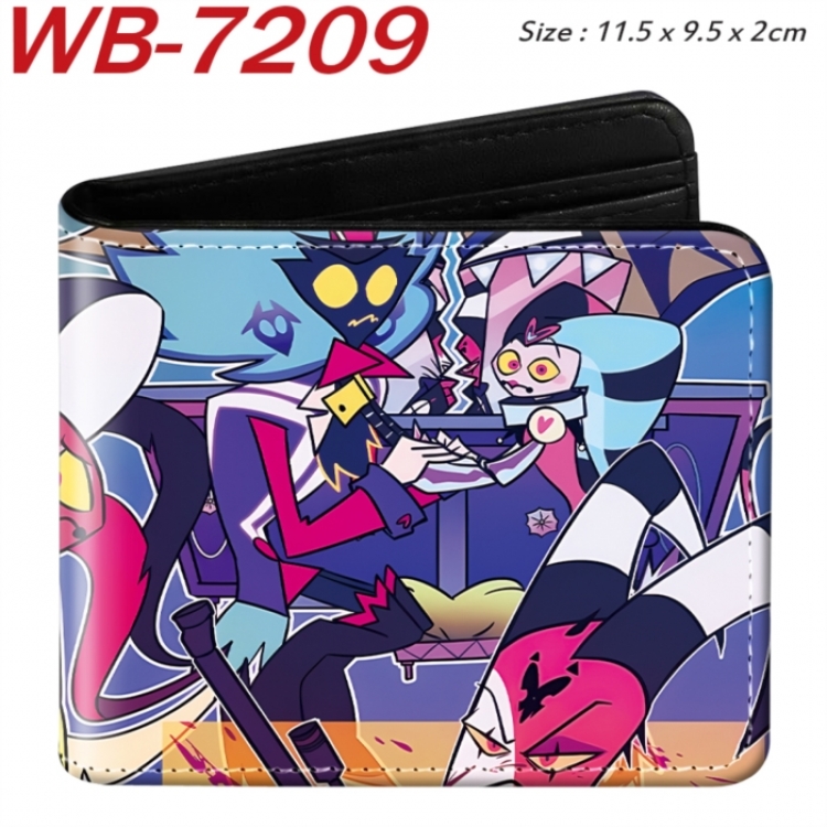 Hazbin Hotel Animation color PU leather half fold wallet 11.5X9X2CM