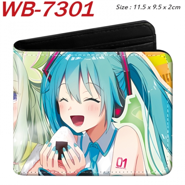 Hatsune Miku Animation color PU leather half fold wallet 11.5X9X2CM
