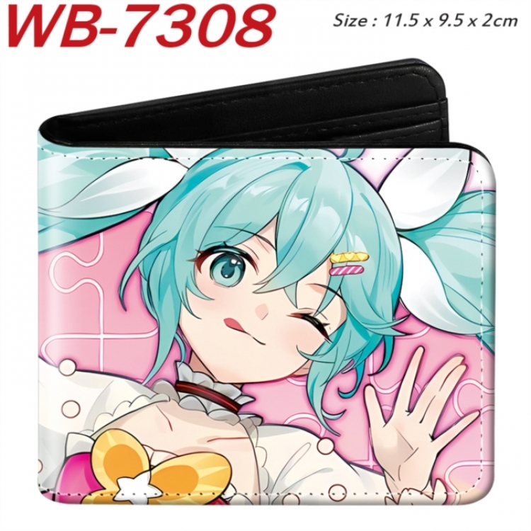Hatsune Miku Animation color PU leather half fold wallet 11.5X9X2CM