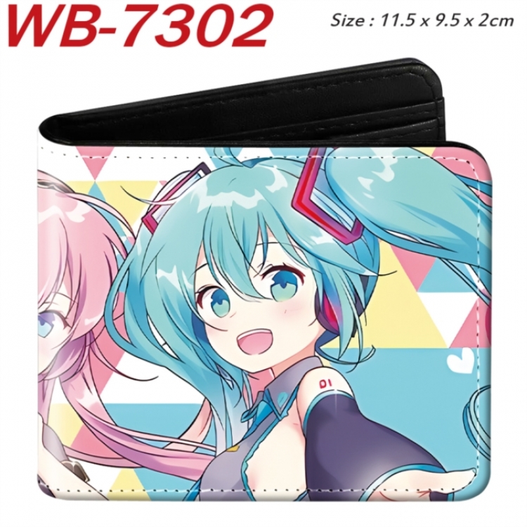 Hatsune Miku Animation color PU leather half fold wallet 11.5X9X2CM