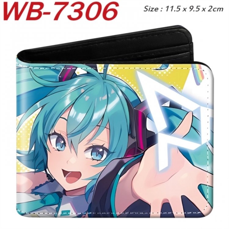 Hatsune Miku Animation color PU leather half fold wallet 11.5X9X2CM
