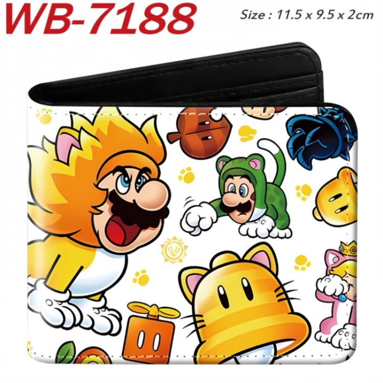 Super Mario Animation color PU leather half fold wallet 11.5X9X2CM