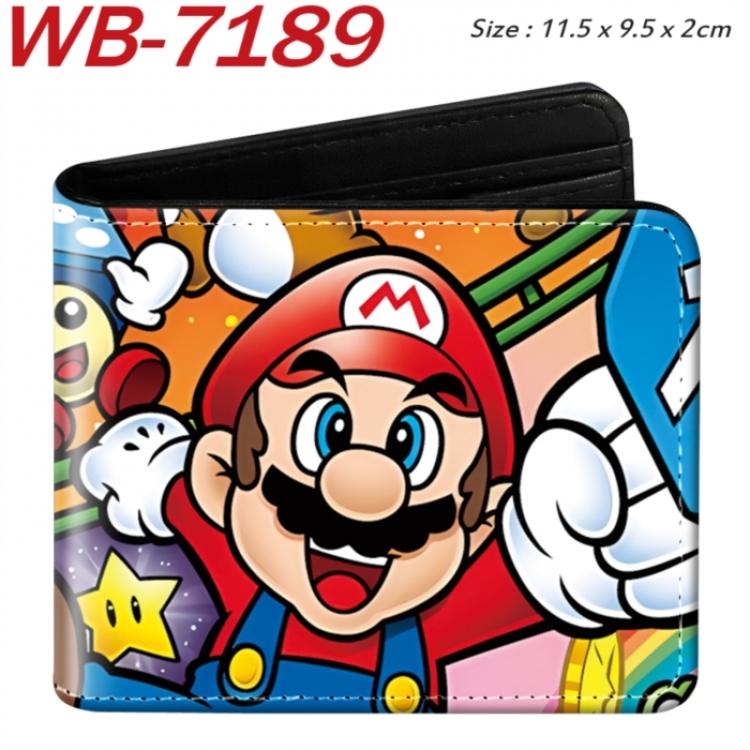 Super Mario Animation color PU leather half fold wallet 11.5X9X2CM