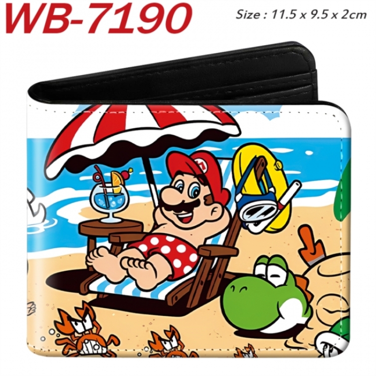 Super Mario Animation color PU leather half fold wallet 11.5X9X2CM