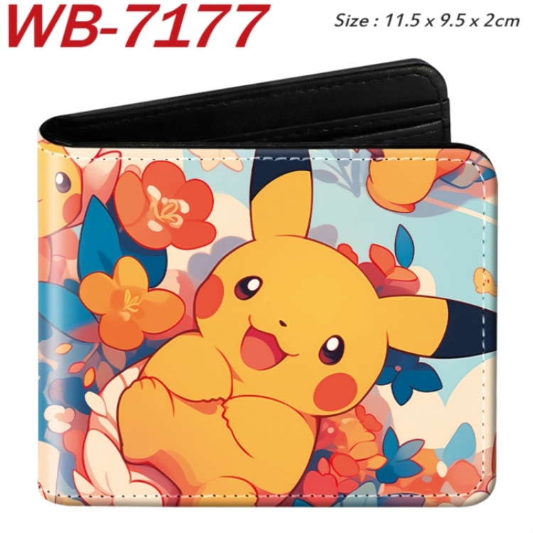 Pokemon Animation color PU leather half fold wallet 11.5X9X2CM