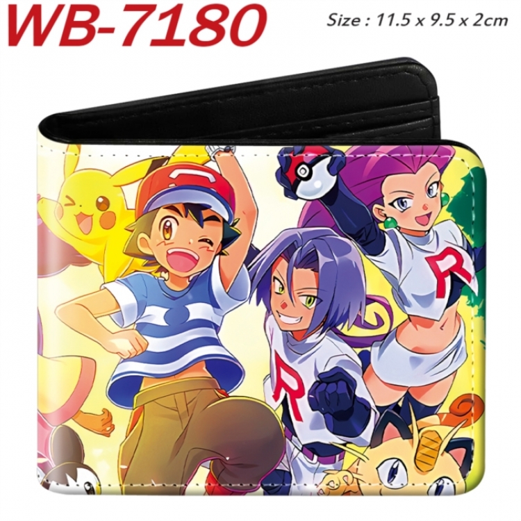 Pokemon Animation color PU leather half fold wallet 11.5X9X2CM
