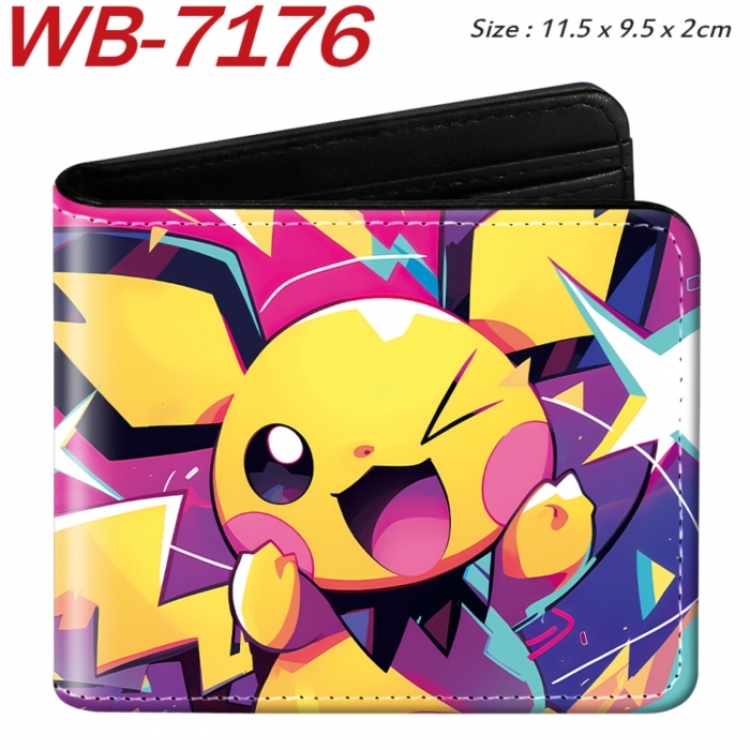 Pokemon Animation color PU leather half fold wallet 11.5X9X2CM