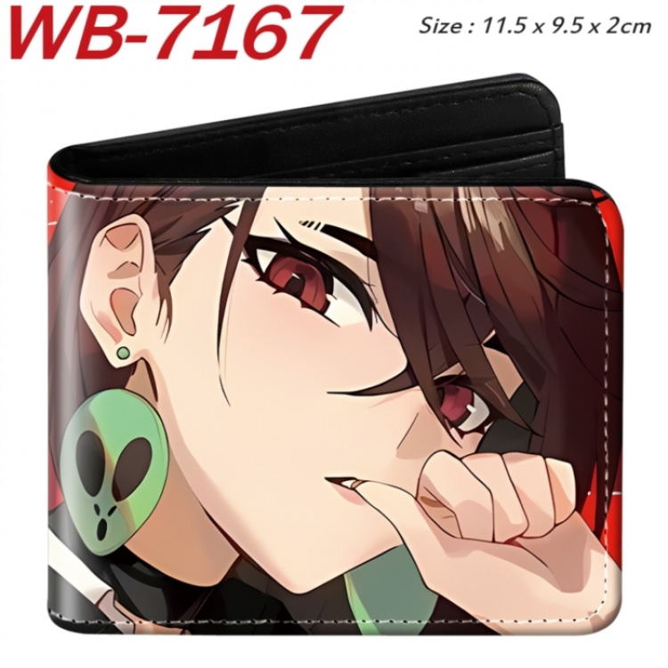 DANDADAN Animation color PU leather half fold wallet 11.5X9X2CM