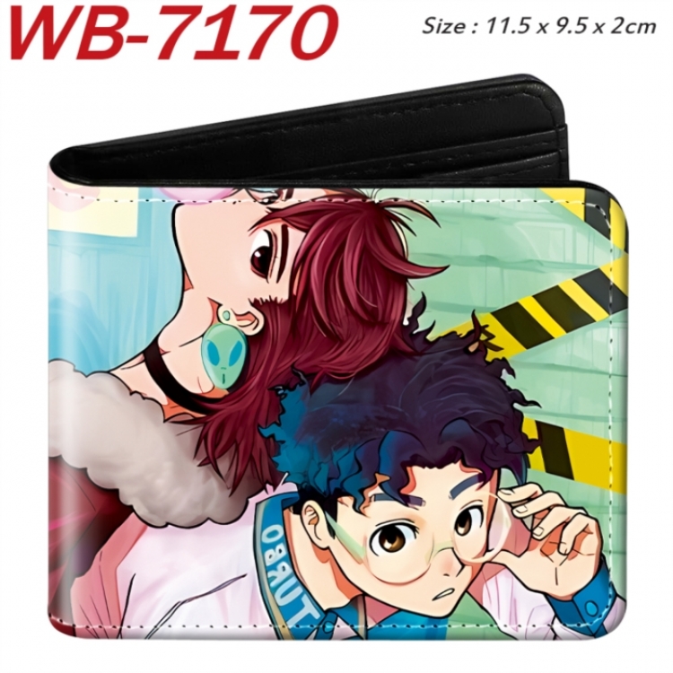 DANDADAN Animation color PU leather half fold wallet 11.5X9X2CM