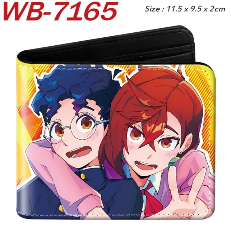 DANDADAN Animation color PU leather half fold wallet 11.5X9X2CM