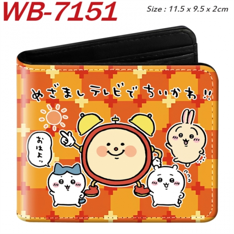 Chiikawa Animation color PU leather half fold wallet 11.5X9X2CM