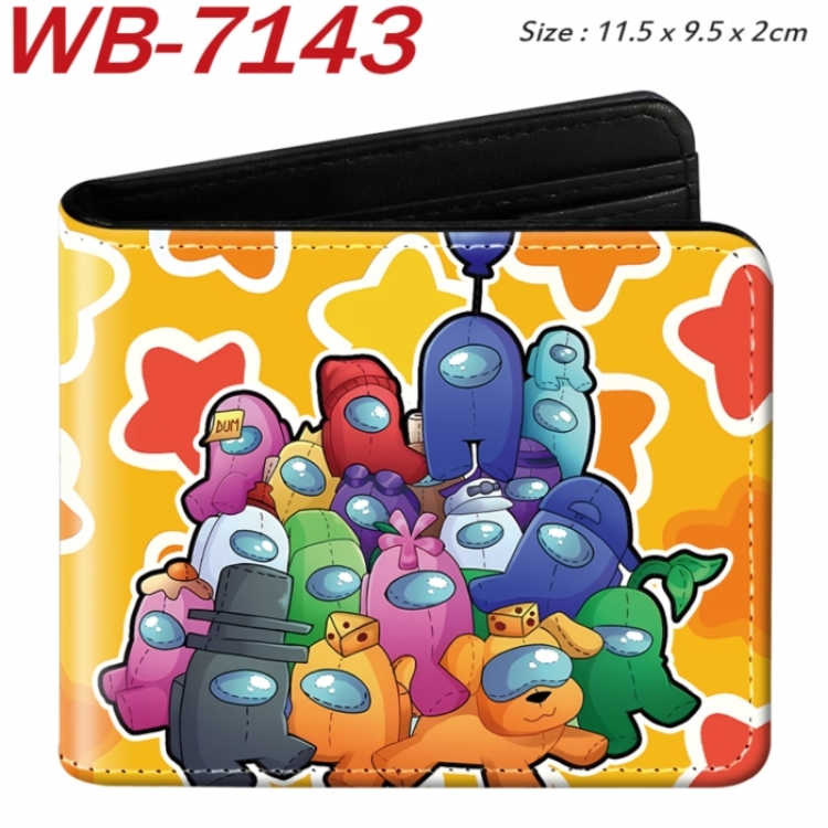 Among us Animation color PU leather half fold wallet 11.5X9X2CM