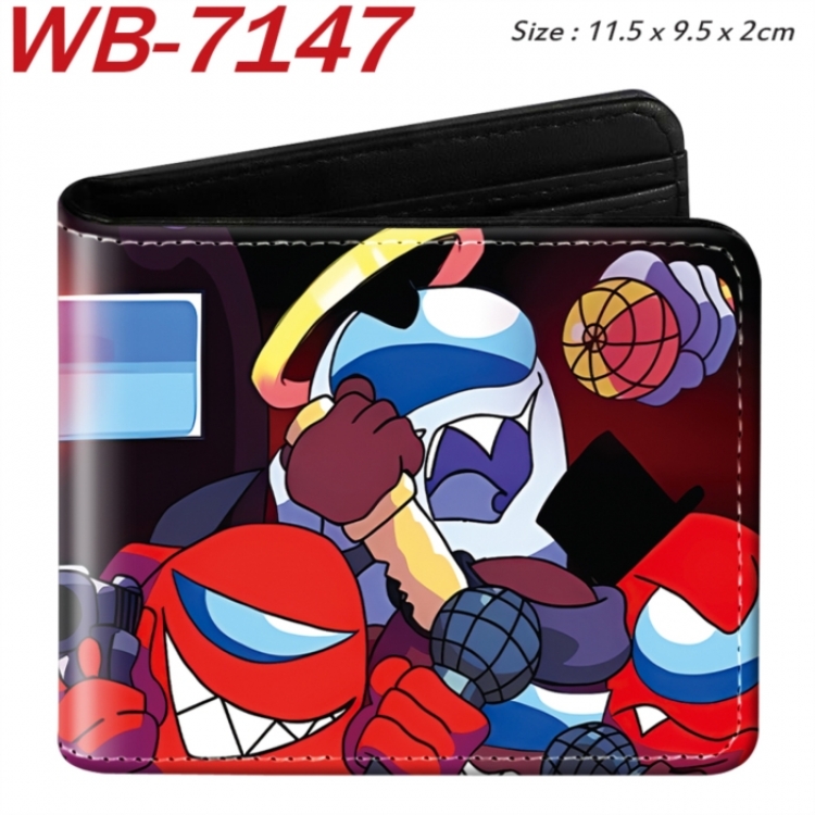 Among us Animation color PU leather half fold wallet 11.5X9X2CM